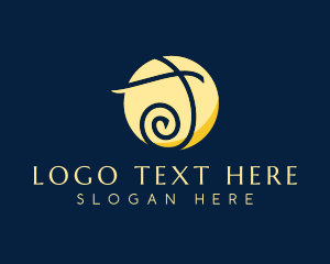 Shop - Quirky Circle Letter T logo design