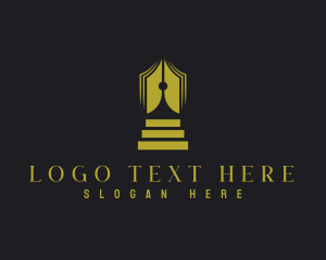 Press - Pen Nib Book logo design