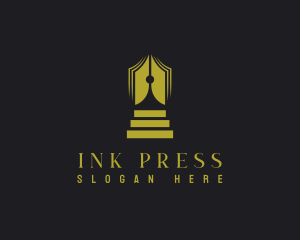 Press - Pen Nib Book logo design