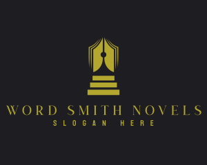 Novelist - Pen Nib Book logo design