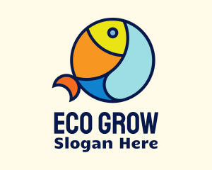 Aquaponics - Colorful Ocean Fish logo design