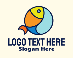 Round - Colorful Ocean Fish logo design