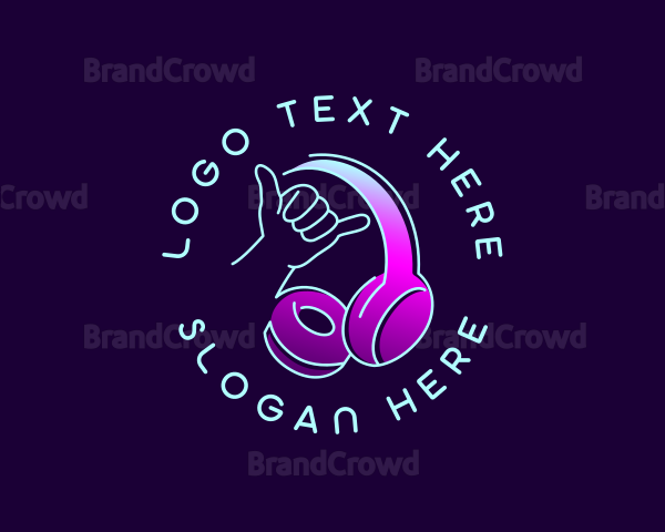 DJ Hand Headphones Logo