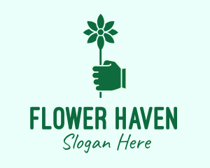 Green Flower Delivery logo design