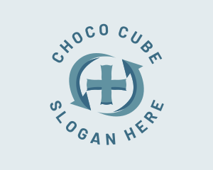 Hospice - Medical Cross Cycle logo design