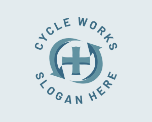 Cycle - Medical Cross Cycle logo design