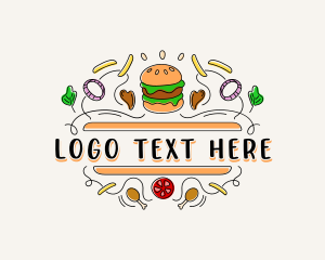 Burger Patty - Burger Gourmet Cafeteria logo design