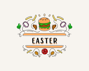 Hamburger - Burger Gourmet Cafeteria logo design