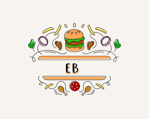 Cuisine - Burger Gourmet Cafeteria logo design