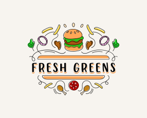 Lettuce - Burger Gourmet Cafeteria logo design