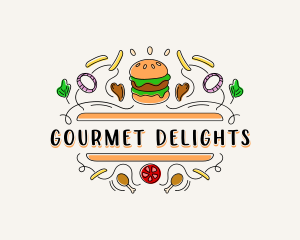 Burger Gourmet Cafeteria logo design