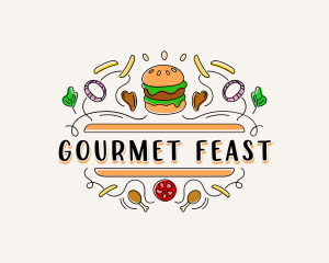 Burger Gourmet Cafeteria logo design