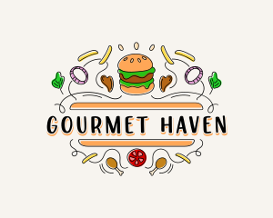 Burger Gourmet Cafeteria logo design