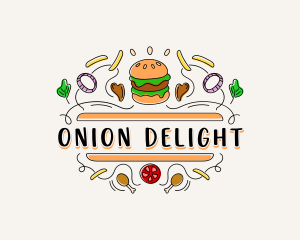 Onion - Burger Gourmet Cafeteria logo design