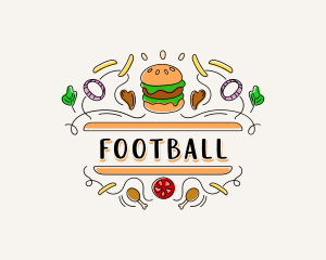Fried Chicken - Burger Gourmet Cafeteria logo design