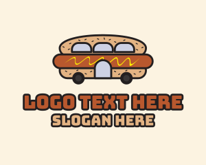 Food Stall - Hot Dog Sandwich Bus logo design