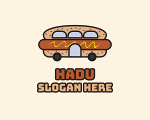 Quick Lunch - Hot Dog Sandwich Bus logo design