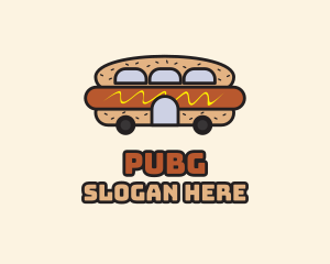 Meat - Hot Dog Sandwich Bus logo design