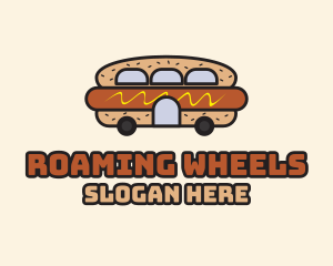 Caravan - Hot Dog Sandwich Bus logo design