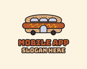 Sausage - Hot Dog Sandwich Bus logo design