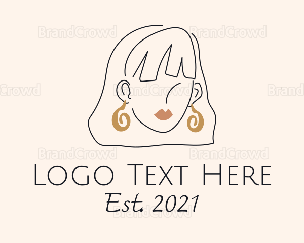 Woman Fashion Style Earrings Logo