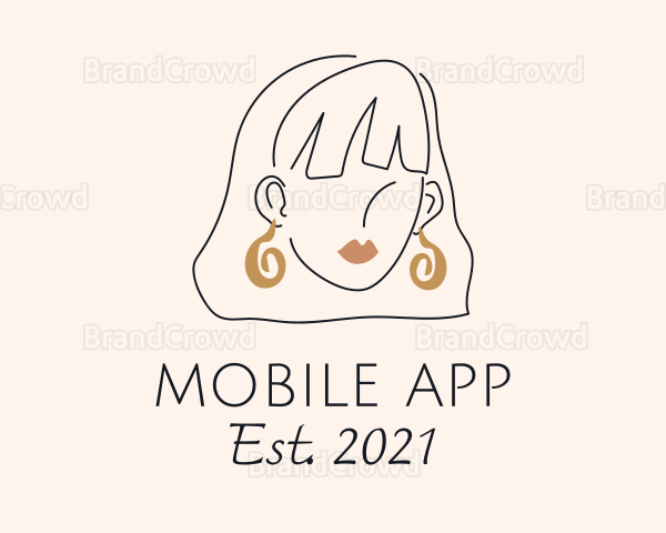 Woman Fashion Style Earrings Logo