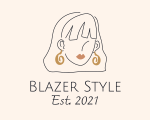  Woman Fashion Style Earrings logo design