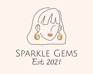 Earrings - Woman Fashion Style Earrings logo design