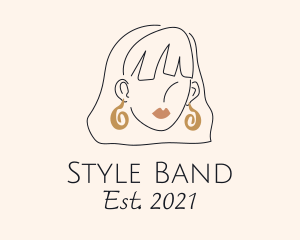  Woman Fashion Style Earrings logo design