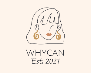 Earrings - Woman Fashion Style Earrings logo design