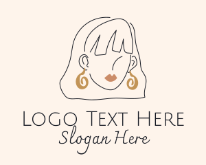  Woman Fashion Style Earrings Logo