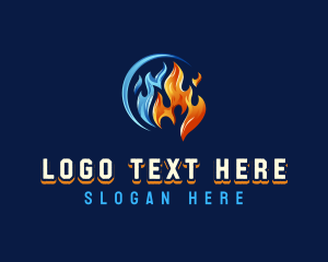 Temperature - Fire Ice Ventilation logo design