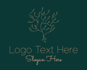 Oak Tree - Monoline Pink Plant logo design