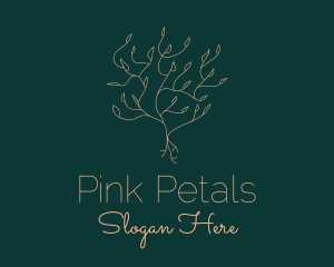 Monoline Pink Plant  logo design