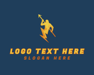 Electrician - Lightning Power Man logo design