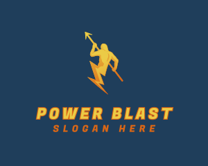 Lightning Power Man logo design