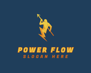 Lightning Power Man logo design