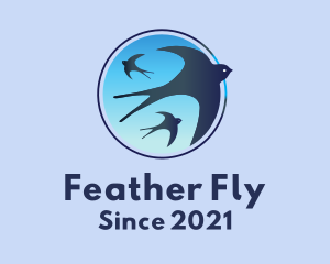 Blue Flying Birds  logo design