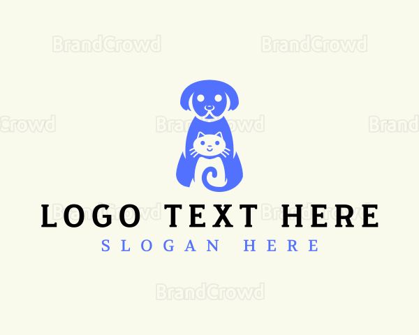 Dog Cat Pet Care Logo