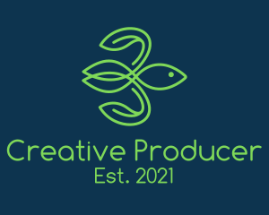 Exotic - Green Natural Fish logo design