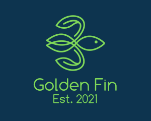 Goldfish - Green Natural Fish logo design