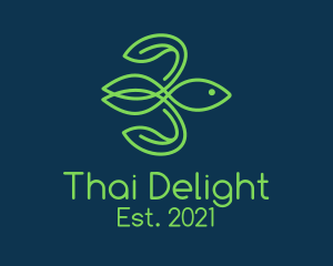 Thailand - Green Natural Fish logo design