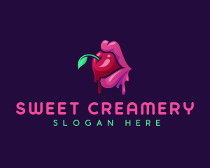 Erotic Cherry Lips logo design