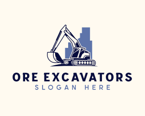 Excavator Quarry Mining logo design