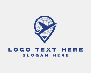 Globe - Global Flight Airplane logo design