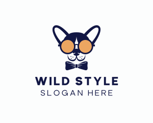 Hipster Dog Accessory logo design