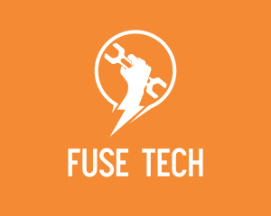 Fuse - Lightning Hand Wrench logo design