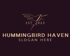 Hummingbird Needle Knitting logo design