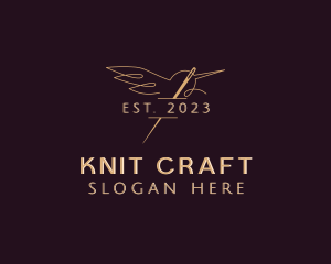 Hummingbird Needle Knitting logo design
