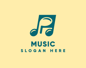 Musical Note Symbol logo design